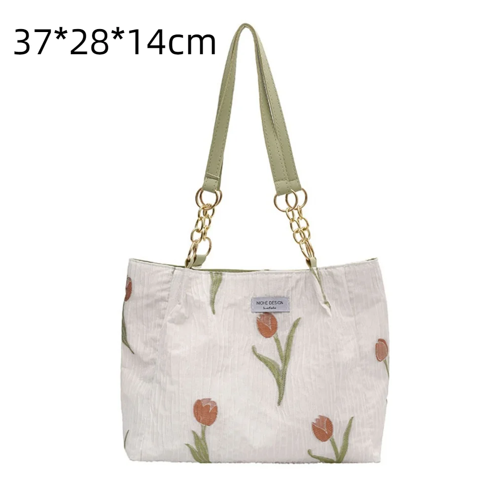 Francja Torebki damskie Trend Projektant Torebki w kwiaty Tulip Torebka na ramiฤ Wiosna Lato Pearl Sac A Main Femme Torebka na ramiฤ