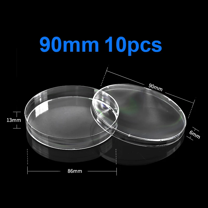 10pcs disposable plastic petri dishes 35mm/60mm / 70mm / 90mm 100mm 150mm round Petri dishes , square Petri dishes Petri dishes