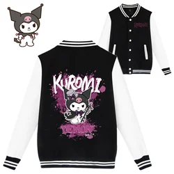 Sanrio Kuromi Baseball Uniform New Kawaii Anime Coat Cute Cartoon Top for Children Clothes Costume Fashion Girls Coats Kids Gift