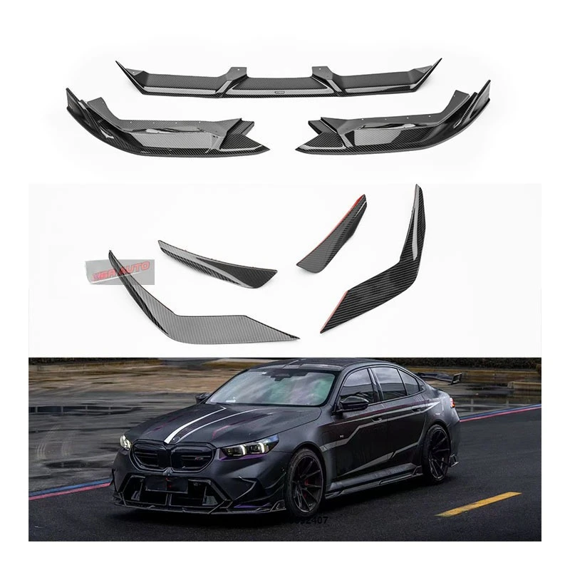 

ForBMW G90 M5 Custom Front Lip Wind Deflector Carbon Fiber Bumper with Exhaust Cut-Outs New Condition