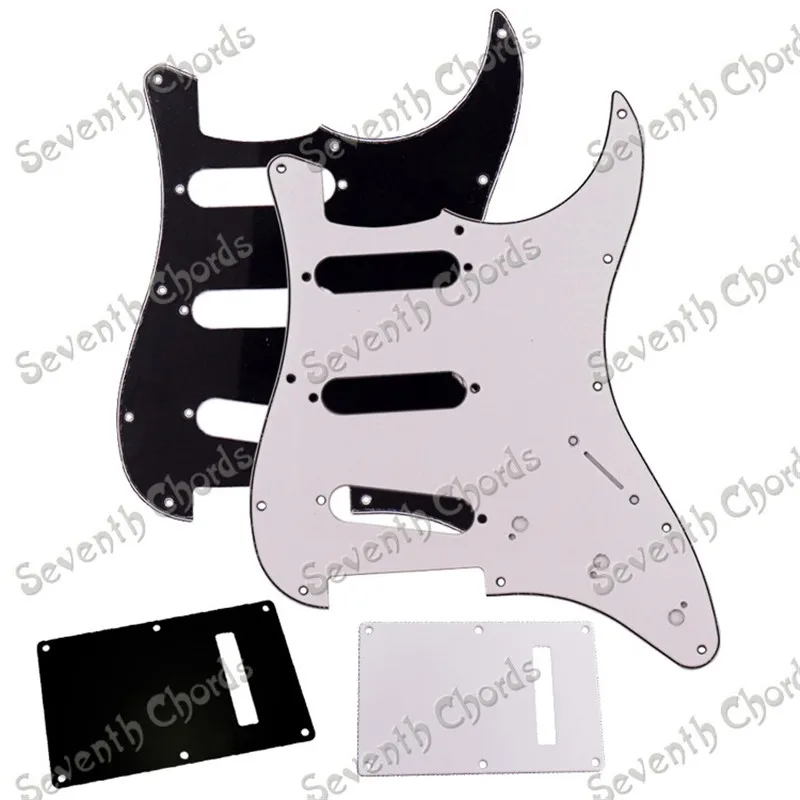 3-lagiges 11-Loch-Schlagbrett für E-Gitarre, 1-lagige Gitarrenrückplatte – Weiß/Schwarz – Gitarrenzubehör