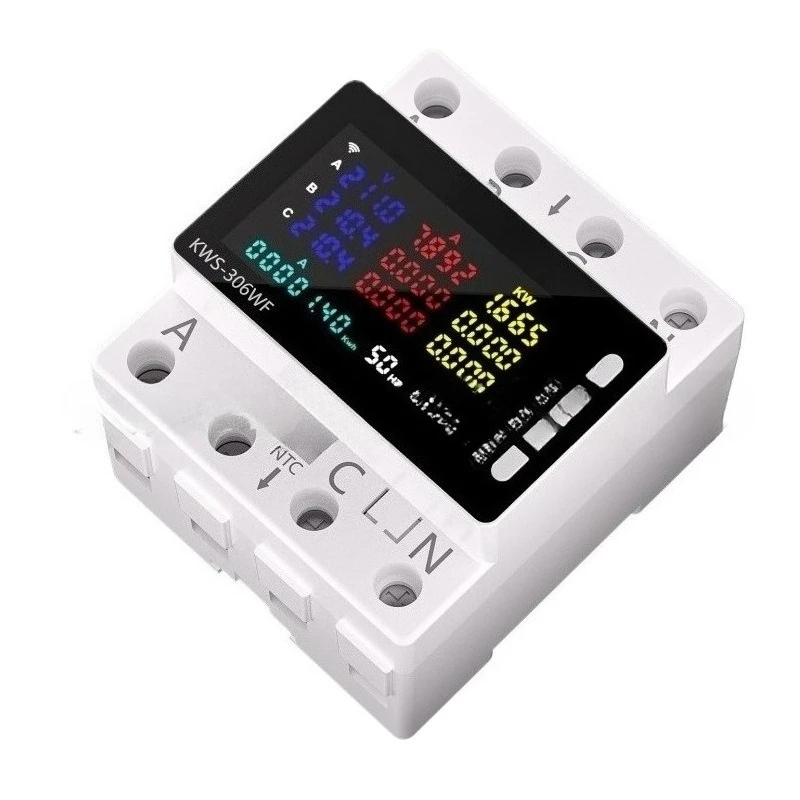 For Three-phase Four-wire Guide Rail Multi-function Meter Over-voltage and Under-voltage Protector, Phase-loss Protection Switch