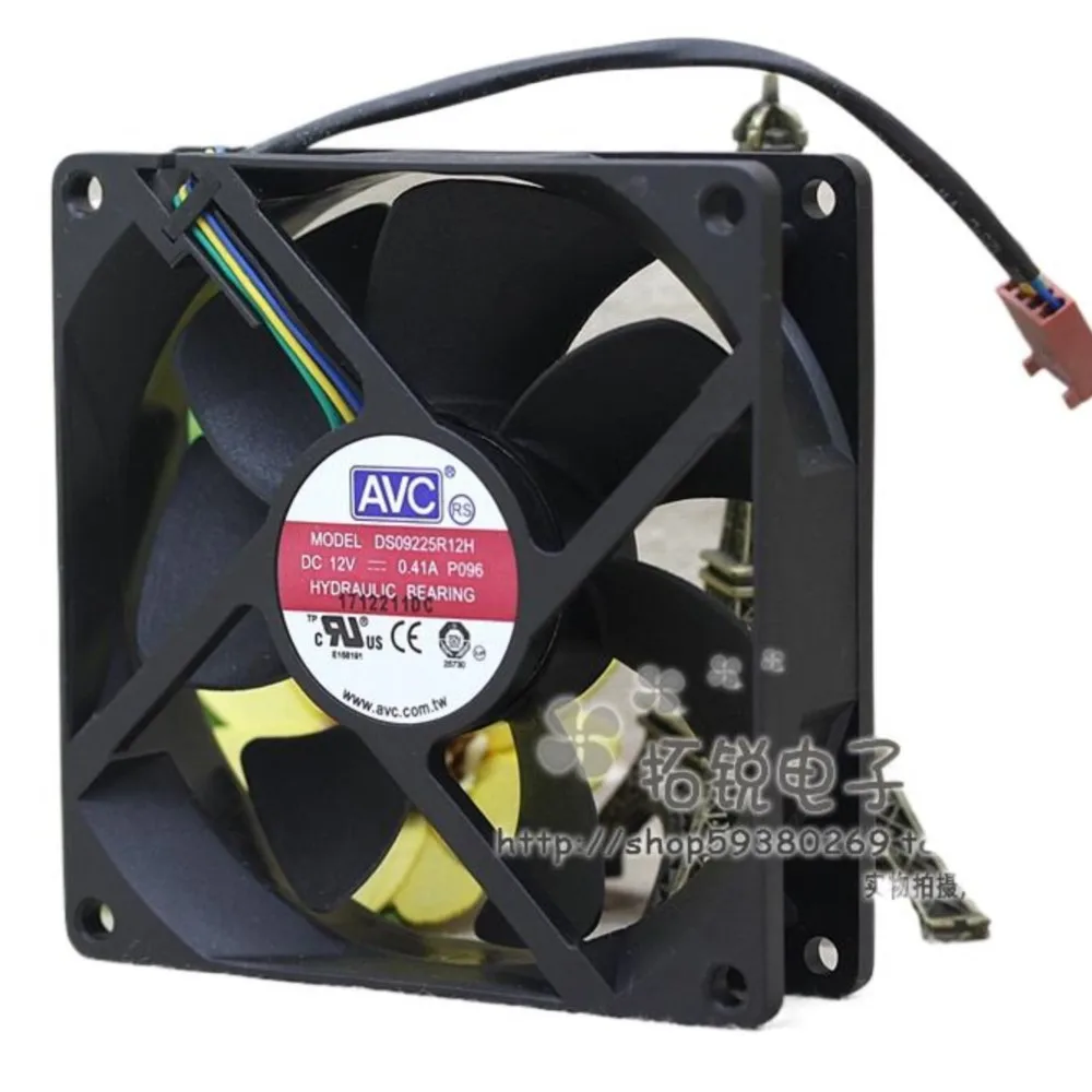 1PCS for AVC DS09225R12H 9cm 9025 12V 0.41A 4-Pin PWM Max Airflow Rate Fan