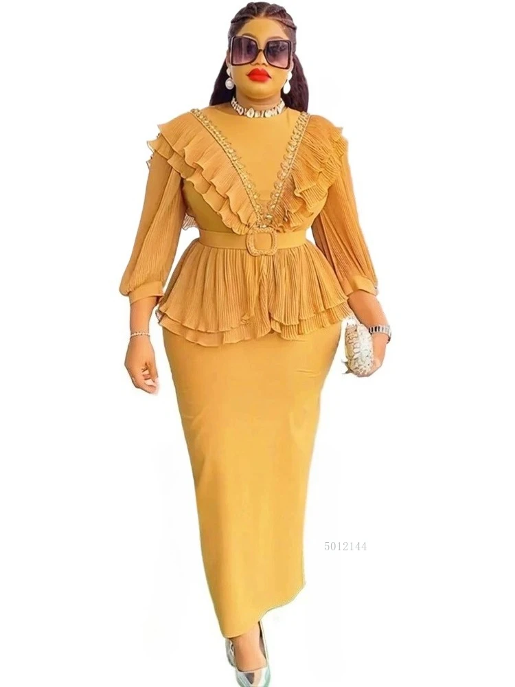 

Elegant African Dresses For Women 2025 New Autumn Fashion Turkey Wedding Party Long Dress Plus Size Evening Gown Ladies Clothing