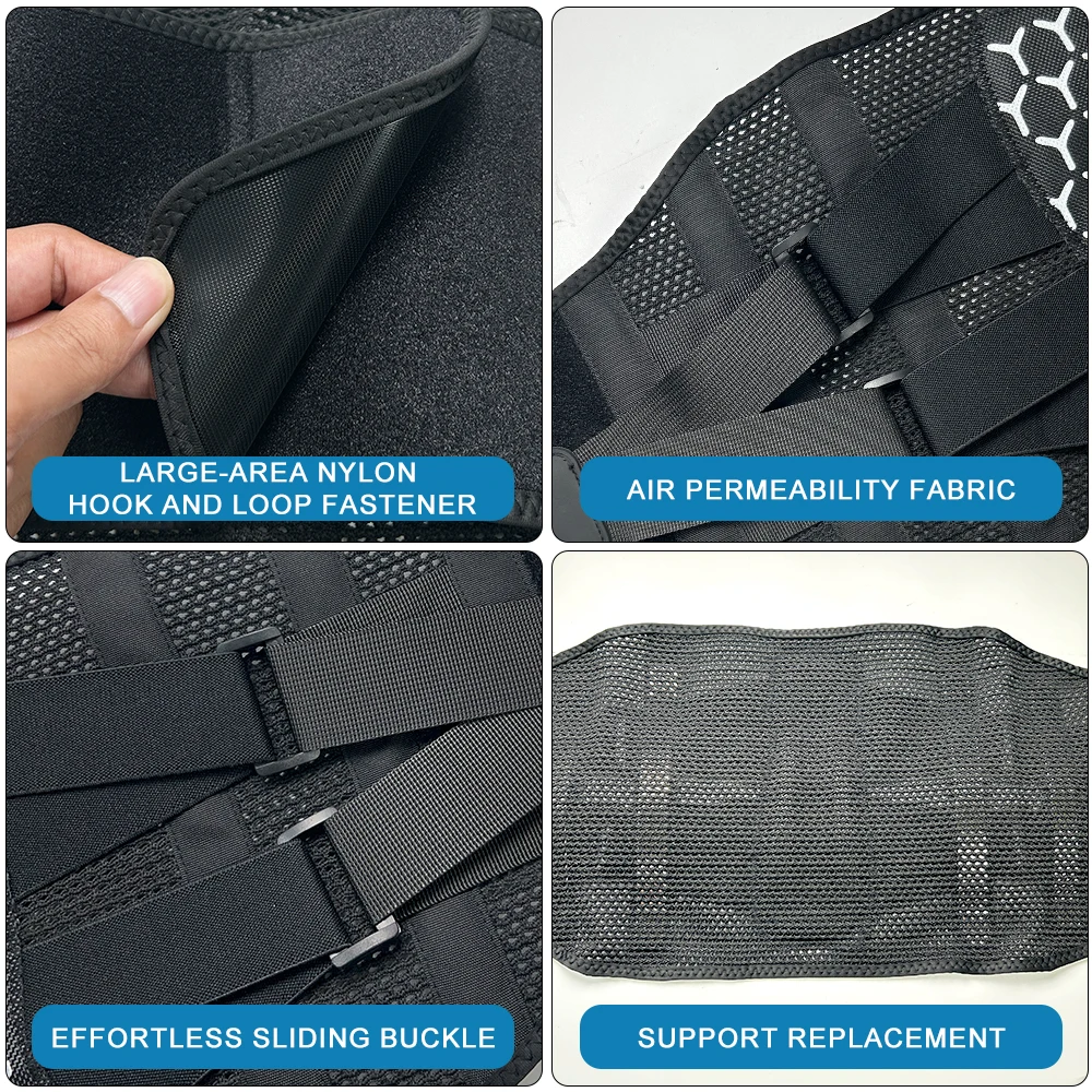 Heavy Duty Steel Plate Lumbar Back Brace,Breathable Adjustable Compression Waist Support, Stabilize Lower Back Outdoor Exercises
