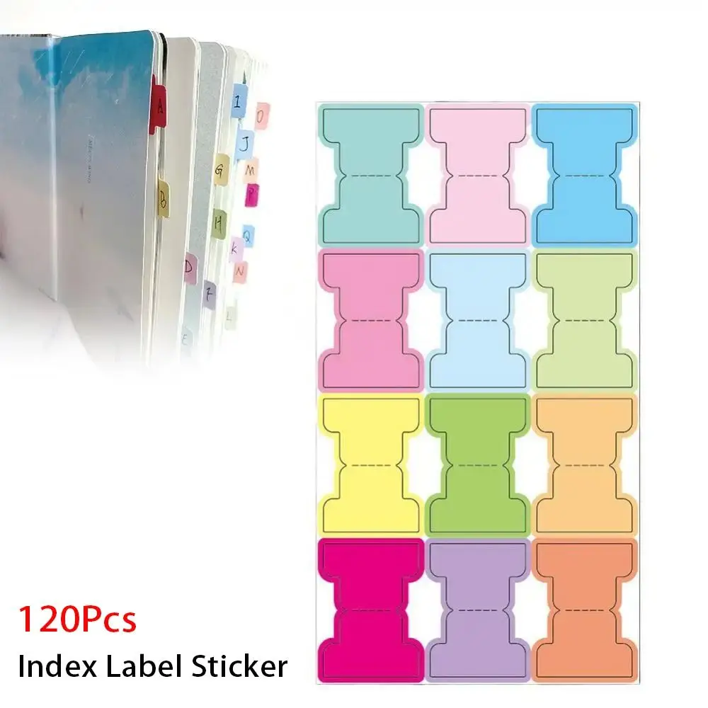 60/120Pcs File Tabs Flags Index Label Sticker Office Stationery Personalized Planner Self-adhesive Paper Tabs Repositionable