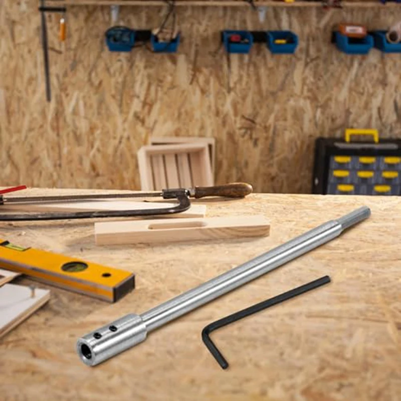 Extensión de broca Forstner para vástago redondo de 3/8 de pulgada, extensor de broca de pala de madera de acero con alto contenido de carbono