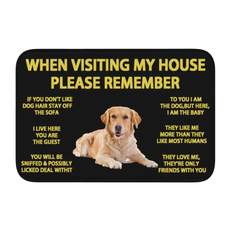 Custom Golden Retriever Front Door Mat Anti-Slip  Welcome Absorbent Cute Dog Doormat Living Room Entrance Rug Carpet Footpad