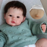45cm Cuddly Full Body Silicone Vinyl Meadow Bebe Reborn Girl With Rooted Hair Visible Veins Lifelike Newborn Baby Girl