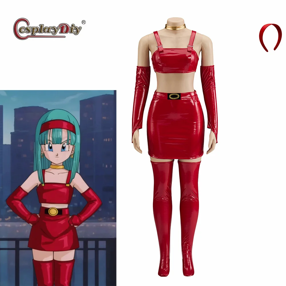 Bulla Cosplay Costume Woman's Red Top Skirts Dress Night Club Outfit Halloween Cos Party Dress