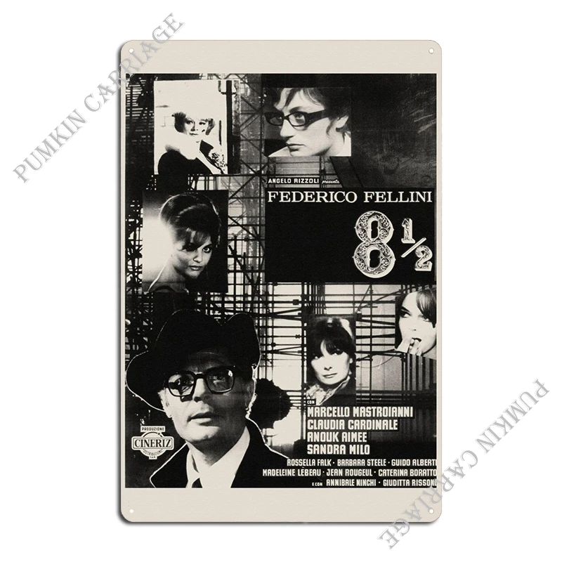 Federico Fellini Metal Plaque Poster Printing Kitchen Living Room Wall Mural Wall Decor Tin Sign Poster