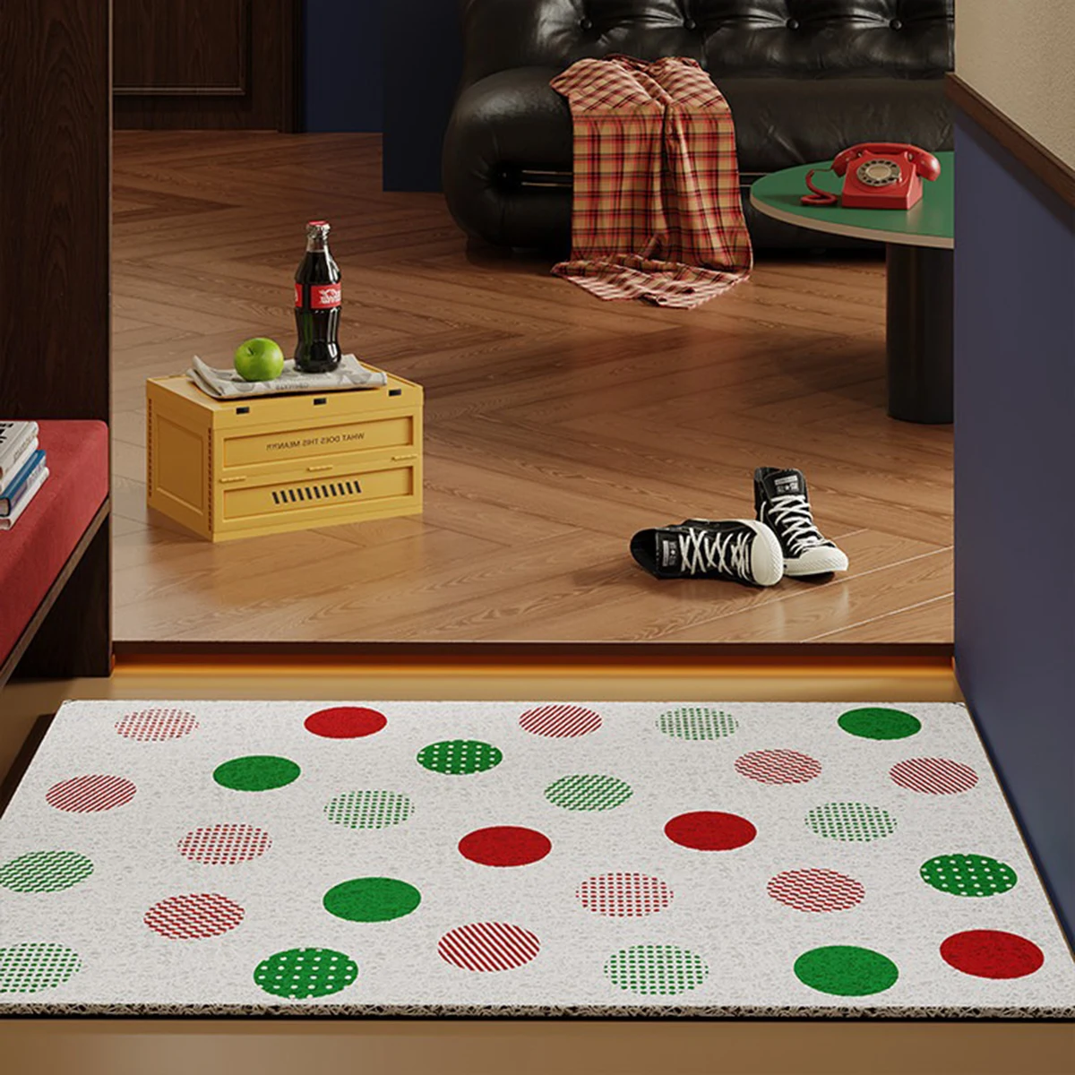 Welcome Mat Fashion Polka Dot Entrance Doormat Entry Door Floor Mats Porch Foyer Carpet Non-slip Area Rug Tappeto Ingresso Casa