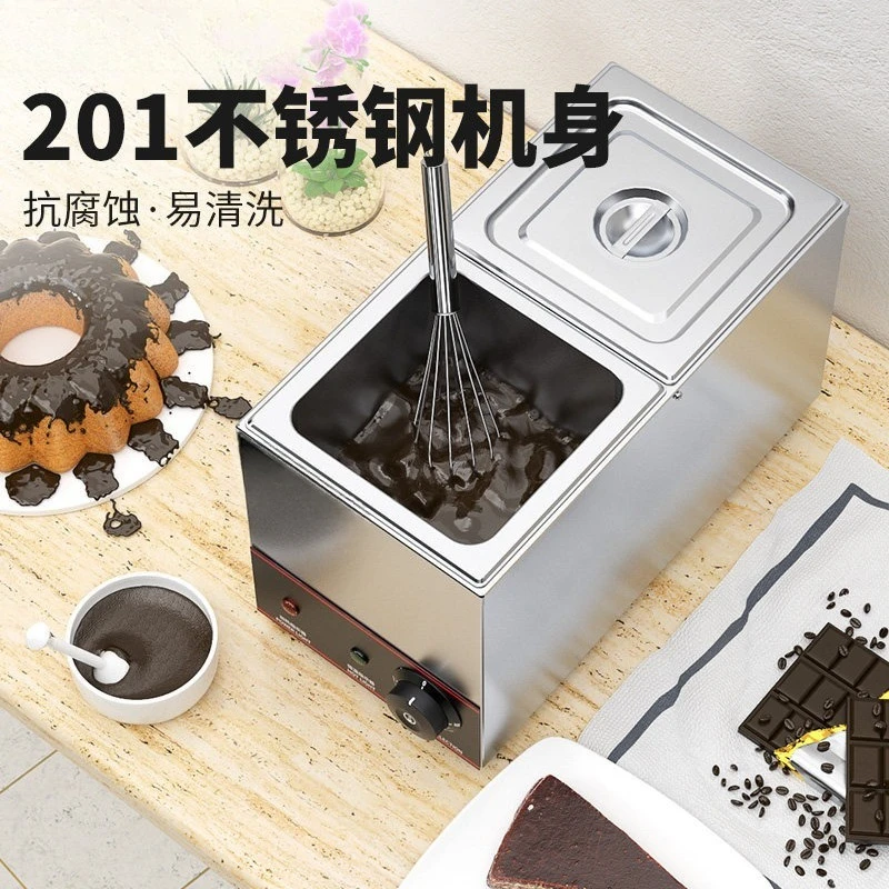 Double Pot Electric Chocolate Melter Commercial Chocolate Tempering Machine For Baking Confectionery Use