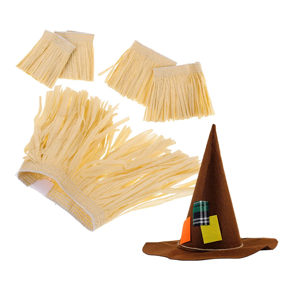 

1 комплект, юбка хула из рафии, шляпа ведьмы, гавайский костюм Луау, вечерние летние платья для выступлений, пляжное украшение для сада, фестиваля