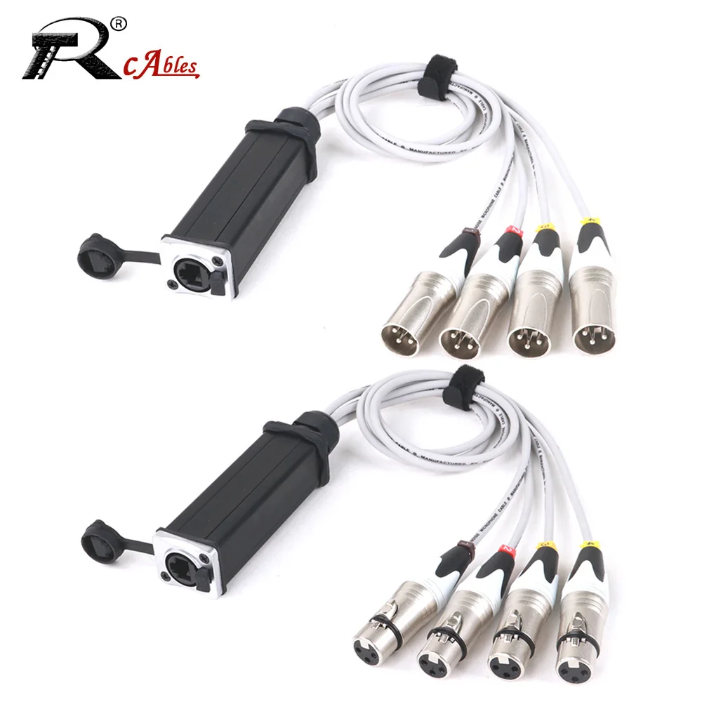 RJ45 CAT5 with Shielded to 3Pin XLR Multi Network Receiver Extender Audio Extension Cable-XLR Channel Over Cat5 Ethercon Cable