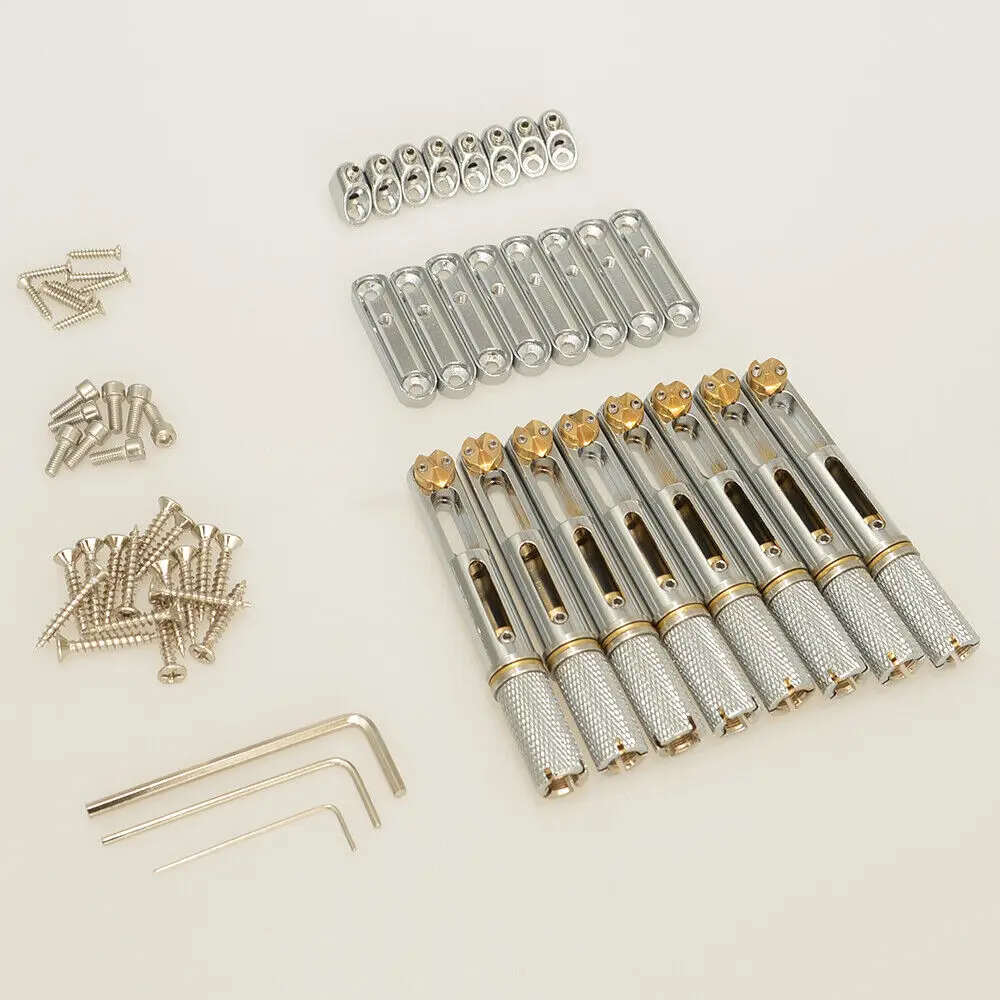 جسر جيتار بدون رأس من الفولاذ المقاوم للصدأ، جسر سرج فردي لقيثارات سلسلة 5/6/7/8، جزء بديل لسلسلة واحدة