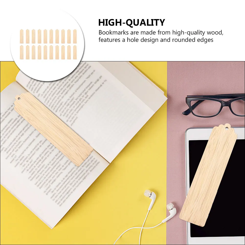 

DIY Engraved Bookmarks Wood Craft Creative Tags Blank Ornaments Unfinished Wooden Bookmarks Safe Rounded Edges
