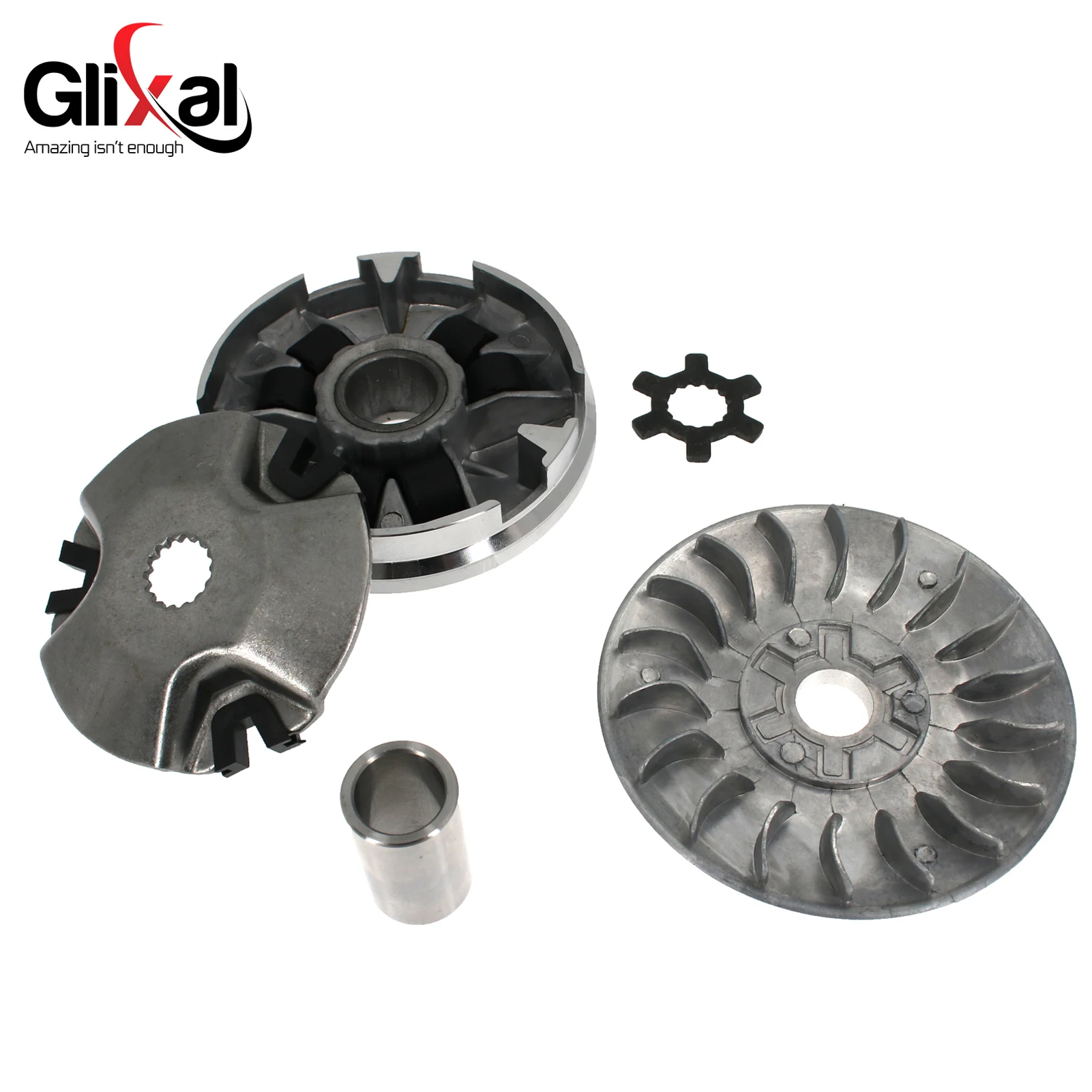 Glixal Variator Kit with 5g Roller Weights for Jog 90, 4DM, Vino 90, Minarelli 2-Stroke 1PE50QMF Scooter Moped (15 Splines)