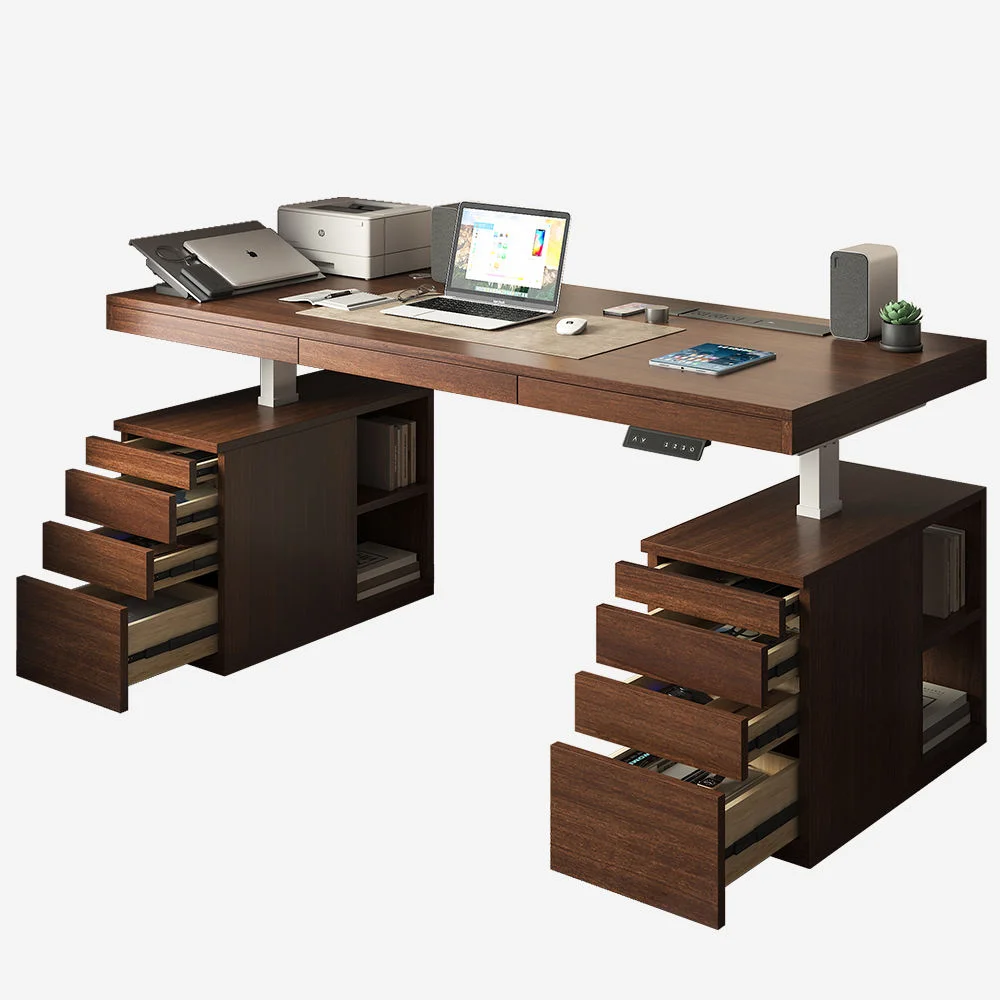 Deluxe Height Adjustable Standing Desk with Drawer Boss Electric Ergonomic Elevator Table