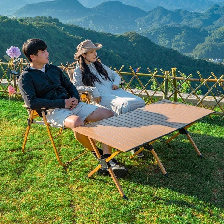 Tragbarer, zusammenklappbarer Campingtisch, Picknick, Strand, leicht, höhenverstellbar, Aluminium, IGT-kompatibel, kompakt, zum Wandern, Grillen
