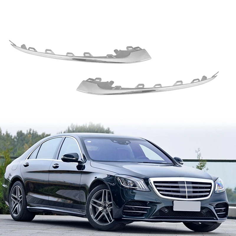 2228857700 2228857800 Car Front Bumper Left Side Chrome Trim Strip for Mercedes-Benz W222 S Class 2018 2019 2020