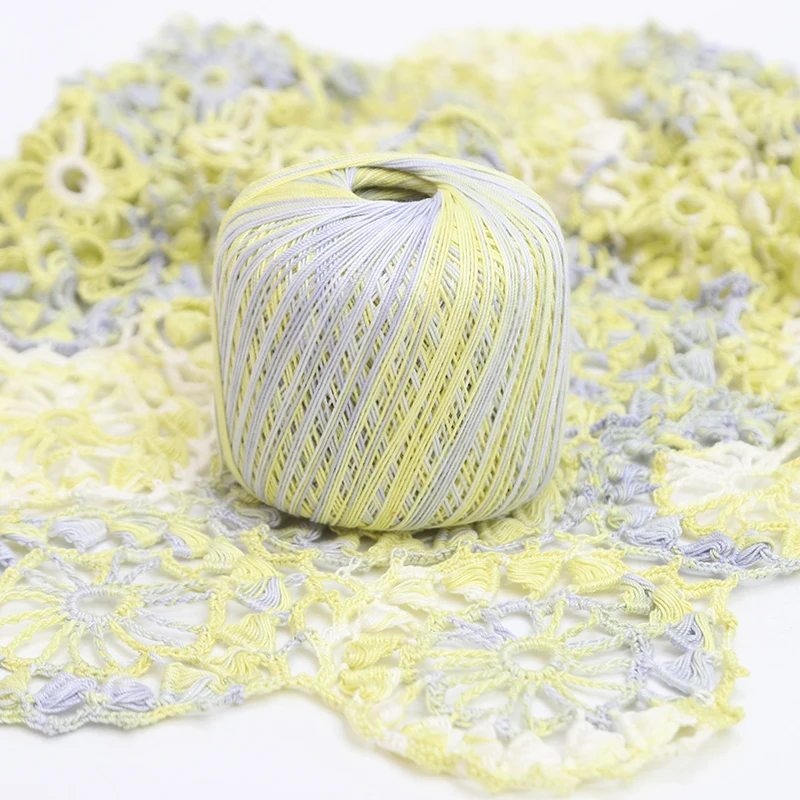 1 Stück 50 g Häkeln 100 % Baumwolle Spitzengarn Farbverlauf Linie Handgestricktes Strickgarn Weiches warmes Babyfaden DIY Pullover 300 m