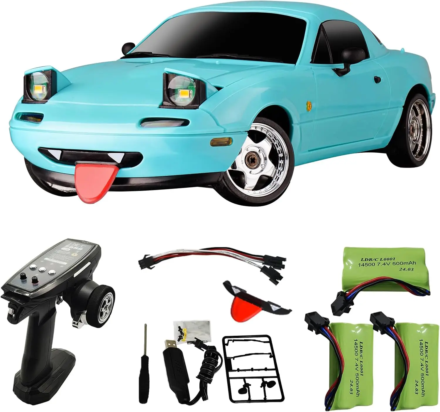 

Skymaker LDRC RC Drift Car LD1804 1/1 MX5 2.4GHz RWD with ESP Gyroscope on-Road LED Lights Full Scale RC Cars Children Toy Gift