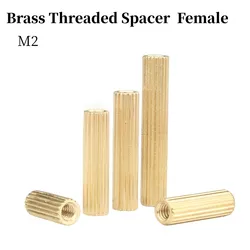 20/50/100pcs M2*L L=3mm to 22mm 2mm thread Brass Round Standoff Spacer Female M2 Brass Threaded Spacer  PCB Motherboard Spacer
