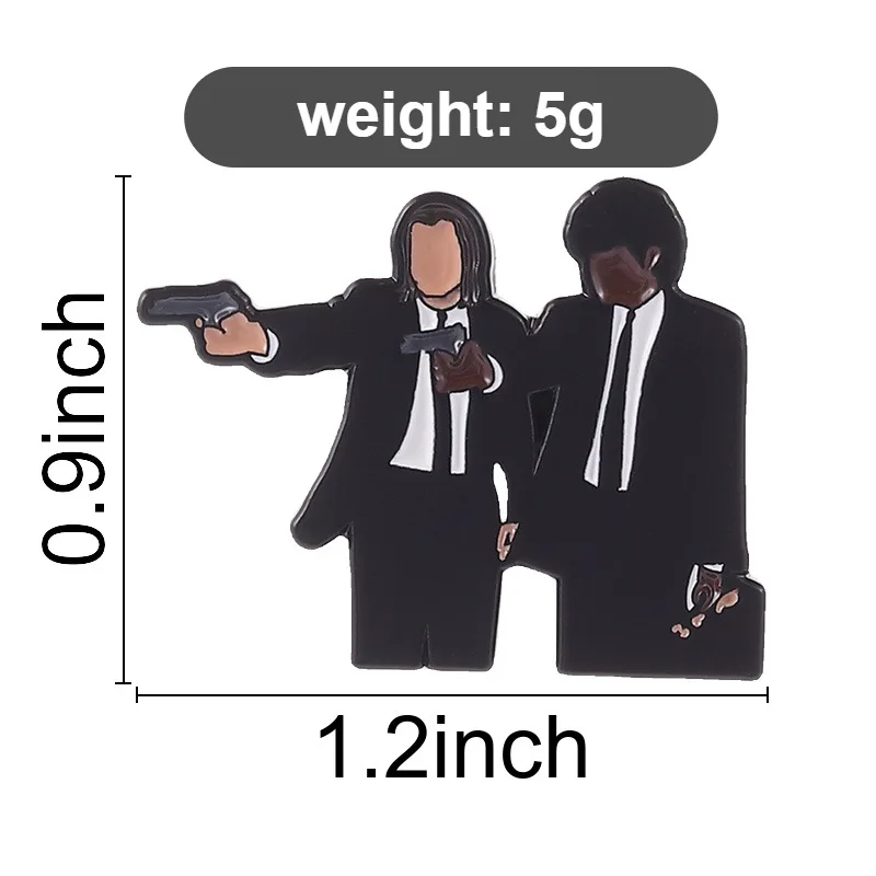 Pulp Fiction Enamel Pin Lapel Badge Retro Punk Metal Brooch For Backpack Jacket Cult Film Fan Jewelry Gift For Men Women view 4