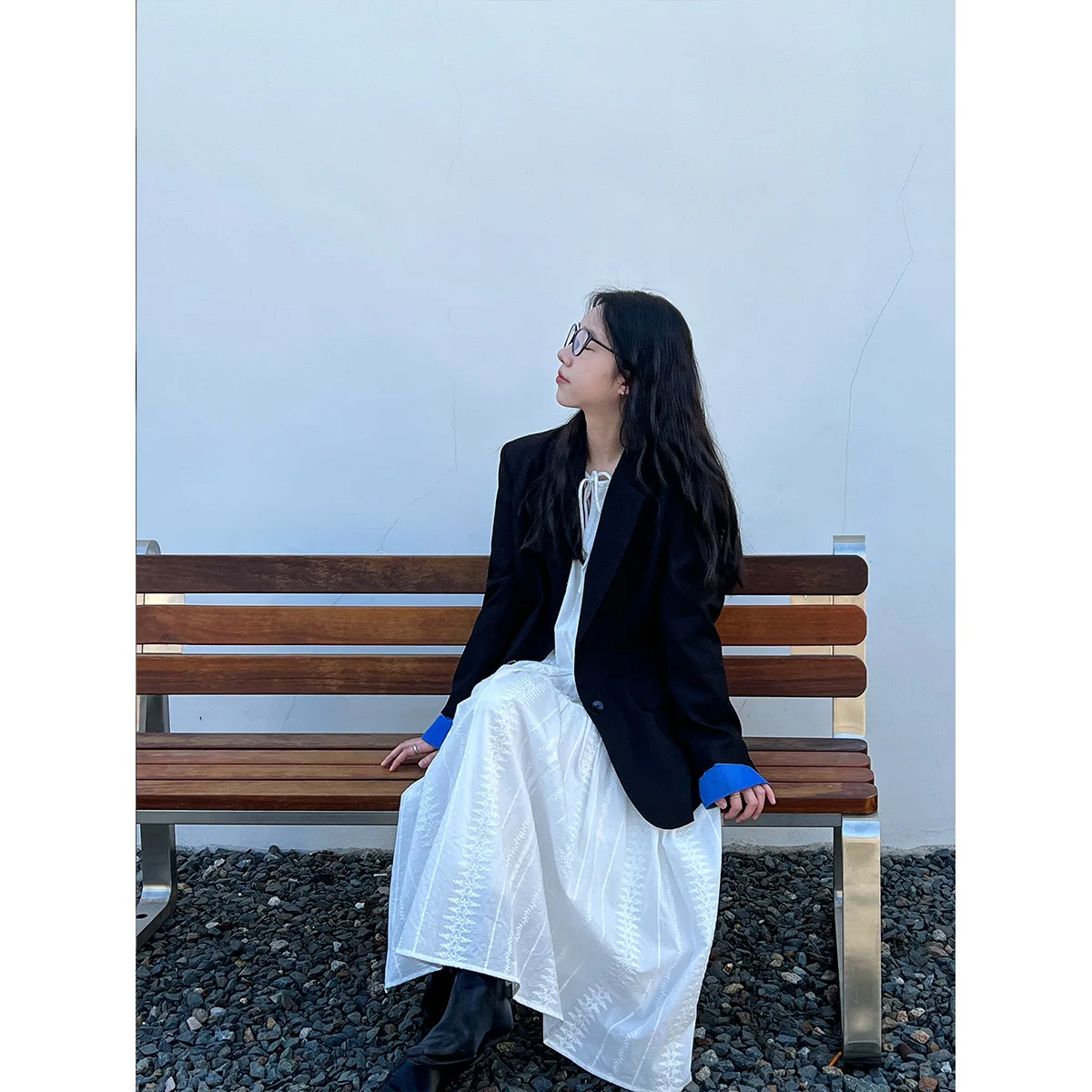 일본 하이 엔드 기질 정장 재킷 여성 봄 새로운 스타일 색상 차단 커프스 느슨한 캐주얼 정장 탑 3526