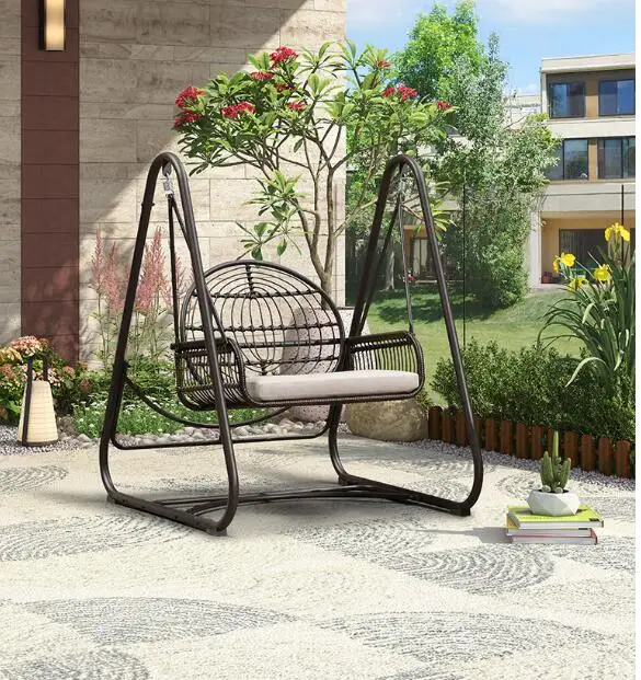 Outdoor courtyard garden single swing hanging chair villa rocking chair double balcony outdoor swing chair