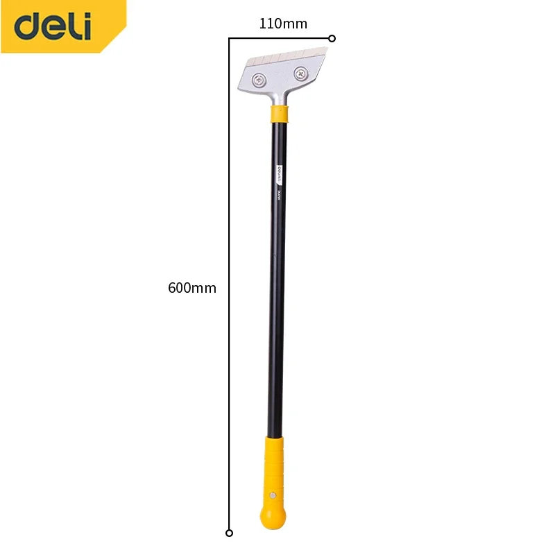 Deli New Good Quality Stainless Steel Wallpaper Paint Tiles Flooring Scraper 600 mm Remover with Blade Household Cleaning Tools