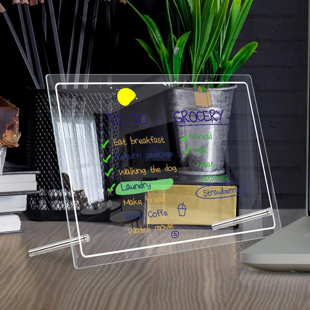 1 مجموعة الاكريليك مخطط شهري أسبوعي واضح الجاف محو رسالة المجلس لمكتب المطبخ طالب سطح المكتب مذكرة لوح كتابة المنزل #6