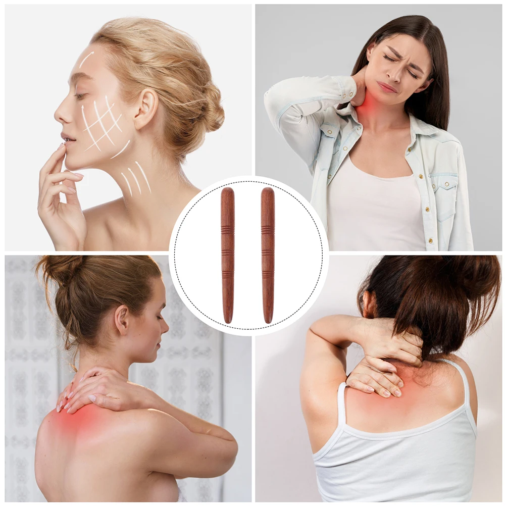 4-teiliges manuelles Fußmassagegerät aus Holz, Akupressurstangen zur Verbesserung der Durchblutung, leicht zu greifende Massagesticks zur Stressabbau und