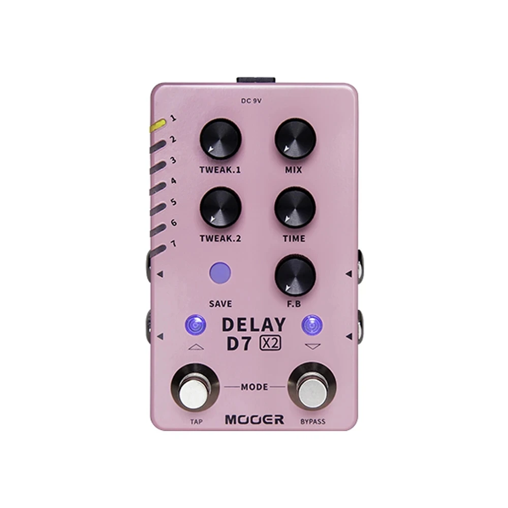 Mooer D7 X2 Delay Pedal Bass 14 Types Delay Authentic Vintage Modern Effects Classic Analog Effector  Guitar iEffect Pedal