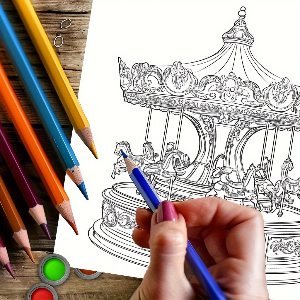 28 Pages Music Box Coloring Book for Adult Stress Reduction | Colouring Book for Relax and Mood Reduction Valentine's Day