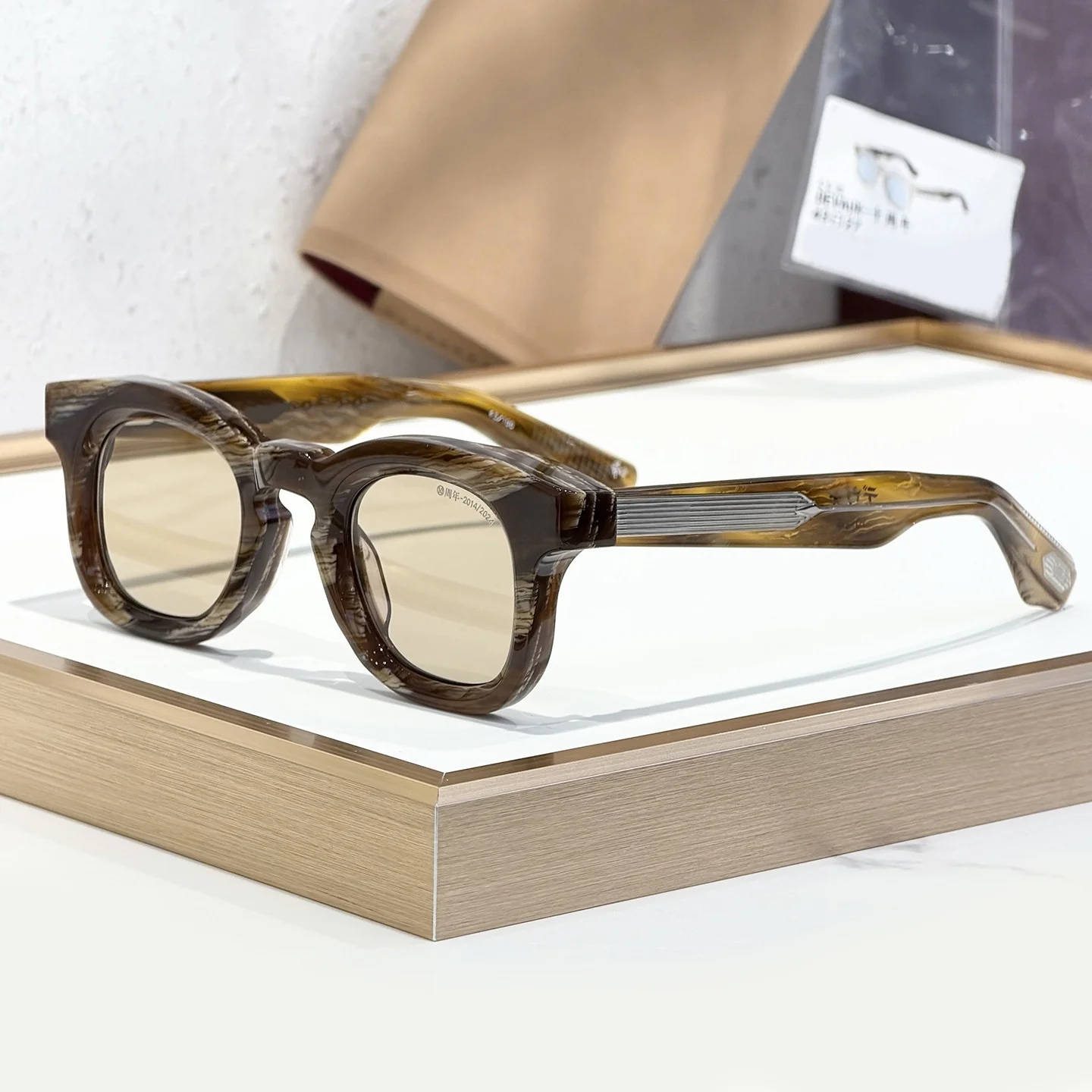 

KIZN JMM DEVAUX 10th Small Size Sunglasses Luxury High Quality Handmade Round Thick Acetate UV400 Outdoor Eyewear for Men and Wo