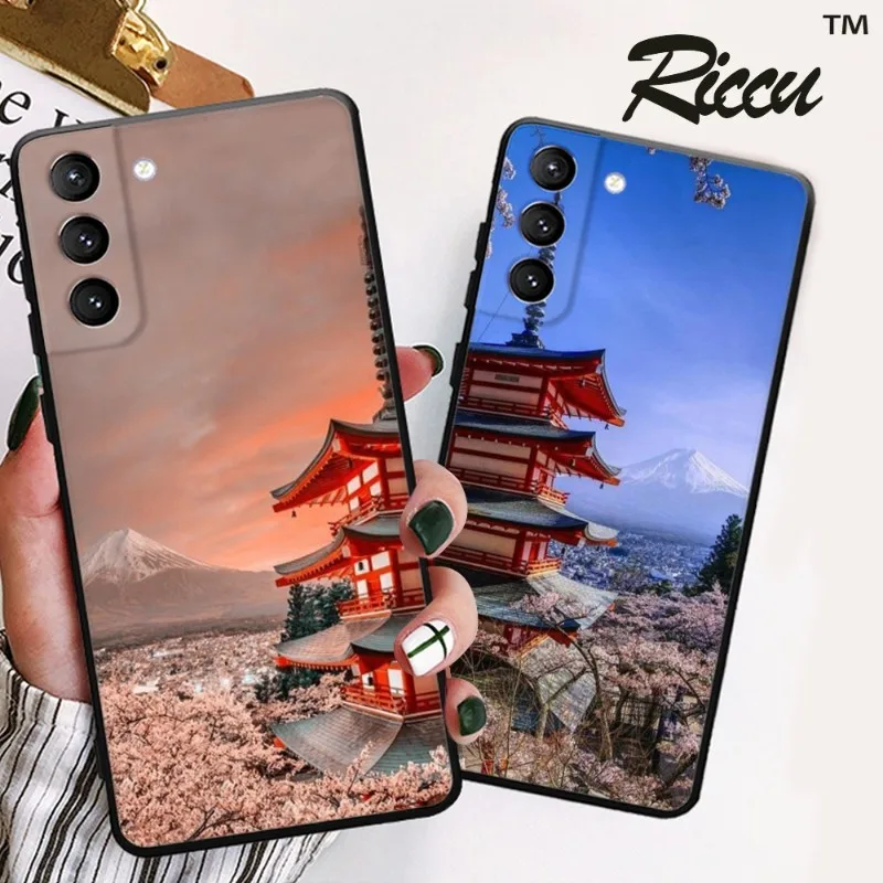 Japanese Anime Hand Painted House scenery Phone Case For Samsung Galaxy S22 S21 S20 FE Ultra S10 S9 Plus S10e Note 20Ultra Cover