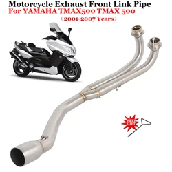 Motorcycle Exhaust Escape Stainless Front Link Pipe Connecting Muffler Slip On For YAMAHA TMAX500 TMAX 500 2001 - 2007 Years