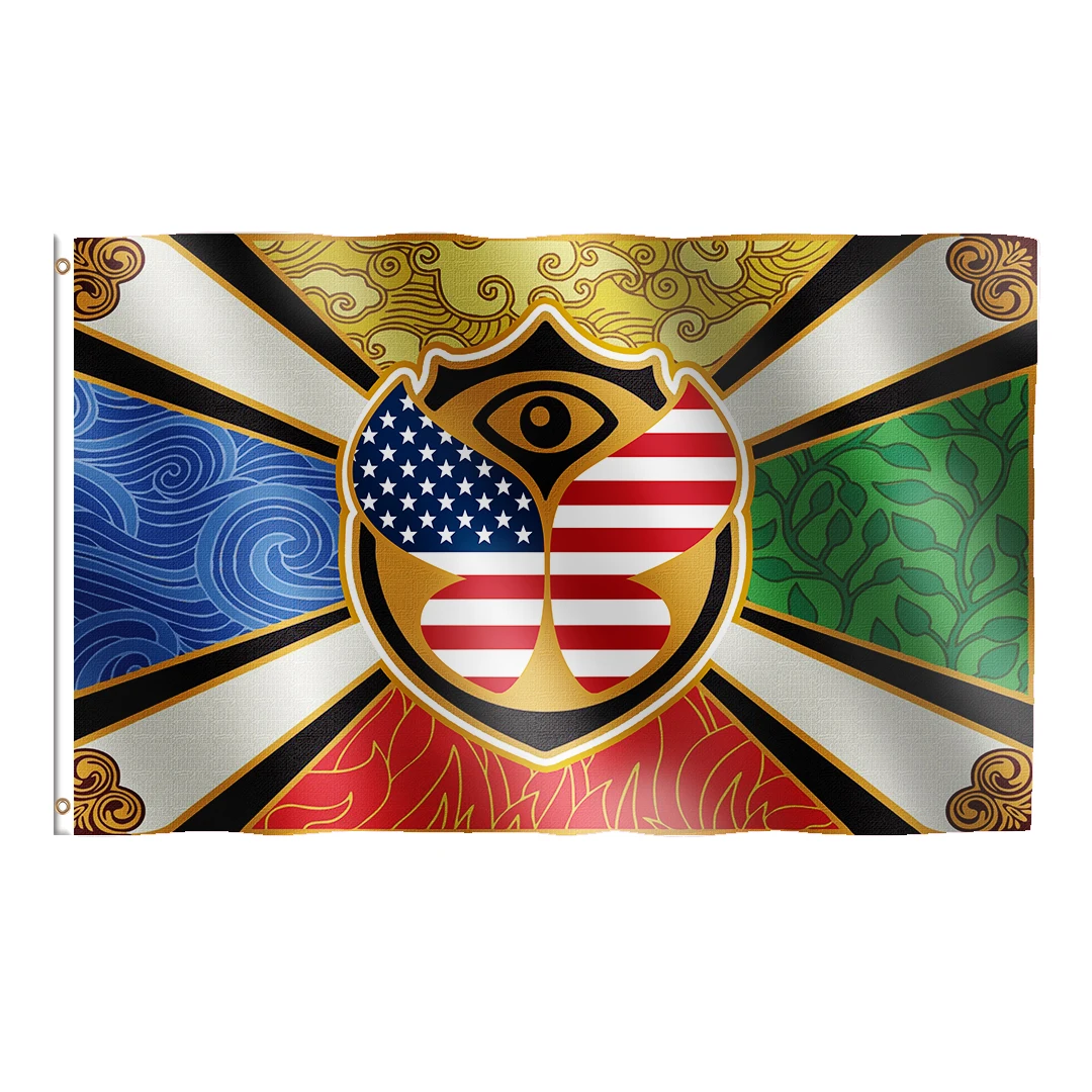 BENFACTORY-Tomorrowland USA American Flag, Single or Double Sided Printing, One Layer, 100D Polyester with Brass Grommets, Store