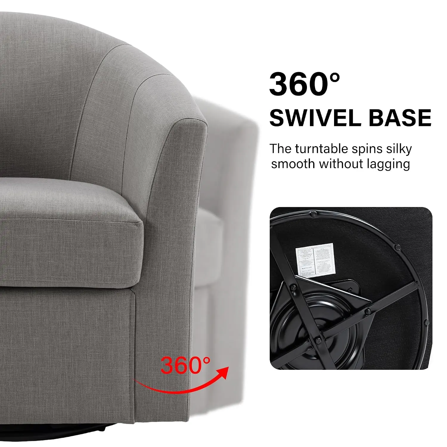 Swivel Barrel Accent Chair Fully Assembled Coffee Set of 2, Customized