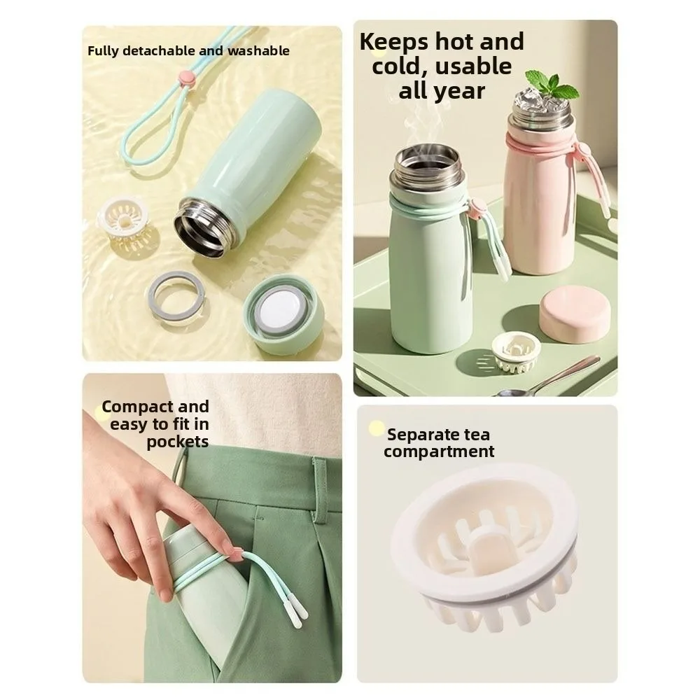 Stainless Steel Insulated Water Bottle Compact Portable Thermos Cup Removable Convenient Mini Insulated Cup Travel