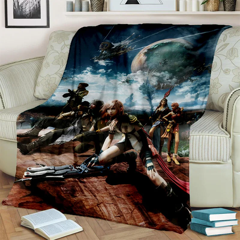 3D Final Fantasy Game Gamer FF14 HD Blanket,Soft Throw Blanket for Home Bedroom Bed Sofa Picnic Travel Office Cover Blanket Kids