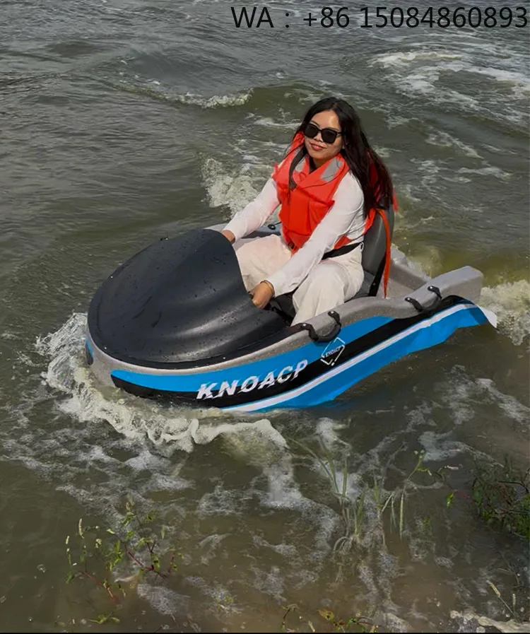 2026 New Single-Seater Surfing Kart Boat, 15KW High Performance Power Component Lightweight Body for Outdoor Water Recreation Ra