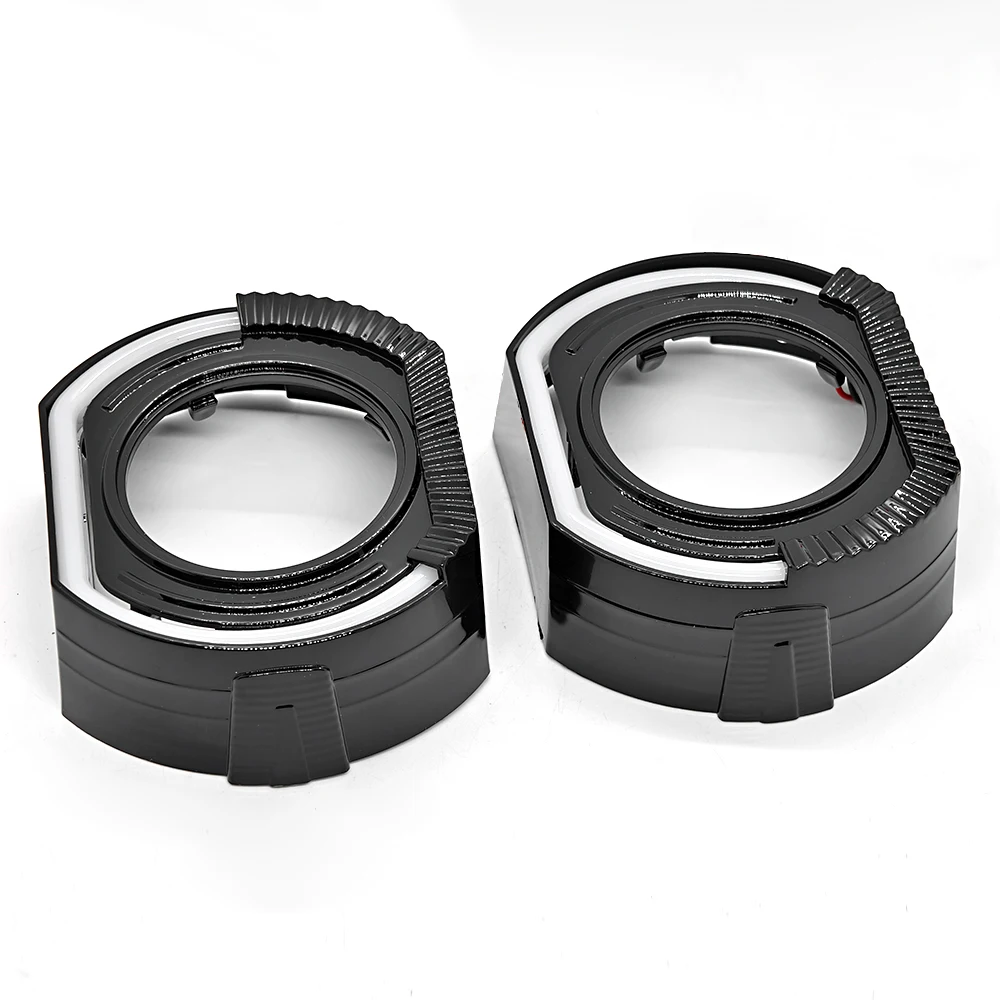 

2.5/3inch Cotton Light AngeBM Sport LED Black Shrouds Square Guide Angel Eyes Car Styling DRL Halo Ring for Bi-xenon Bi-led Lens