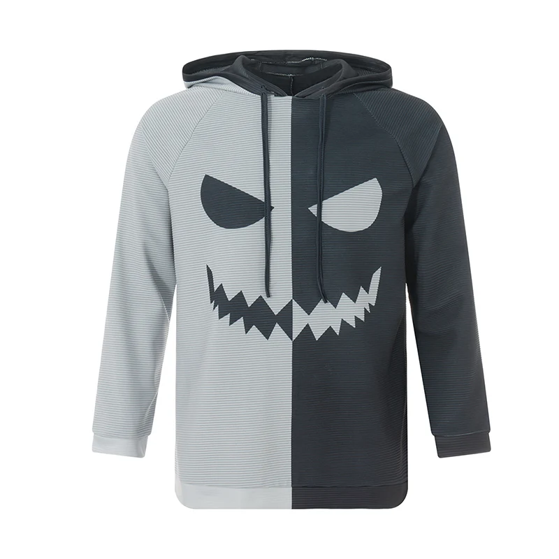 Halloween Men s Novelty Hoodie Long Sleeves 3D Funny Graphic Pumpkin Face Print Sweatshirt Pullover Tracksuit Tops