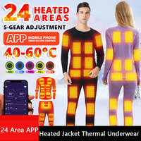 Heated Underwear Hiking Shirts Skiing Suites Tops Pant Men Women Thermal Underwear USB Heating Jacket Winter Clothing