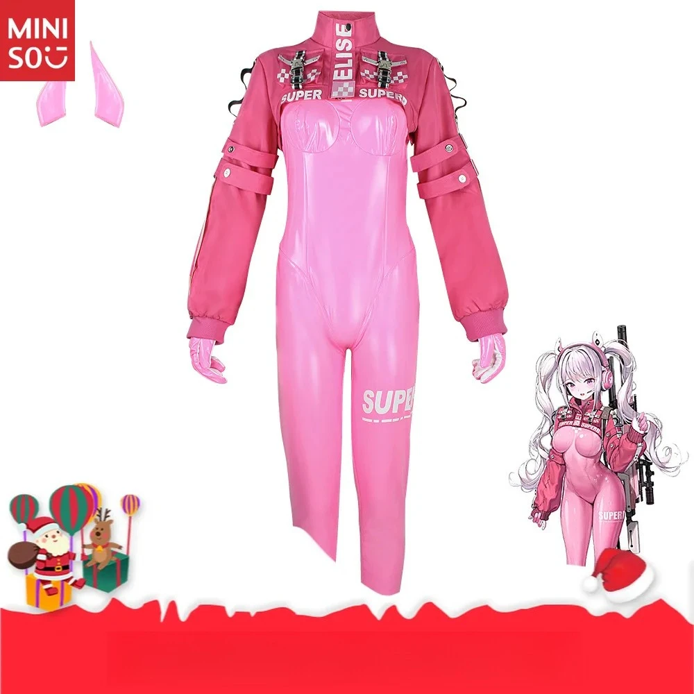 

Miniso Victory Muse Alice Cosplay Suit - Full Bodysuit with Tights & Attached Bow
