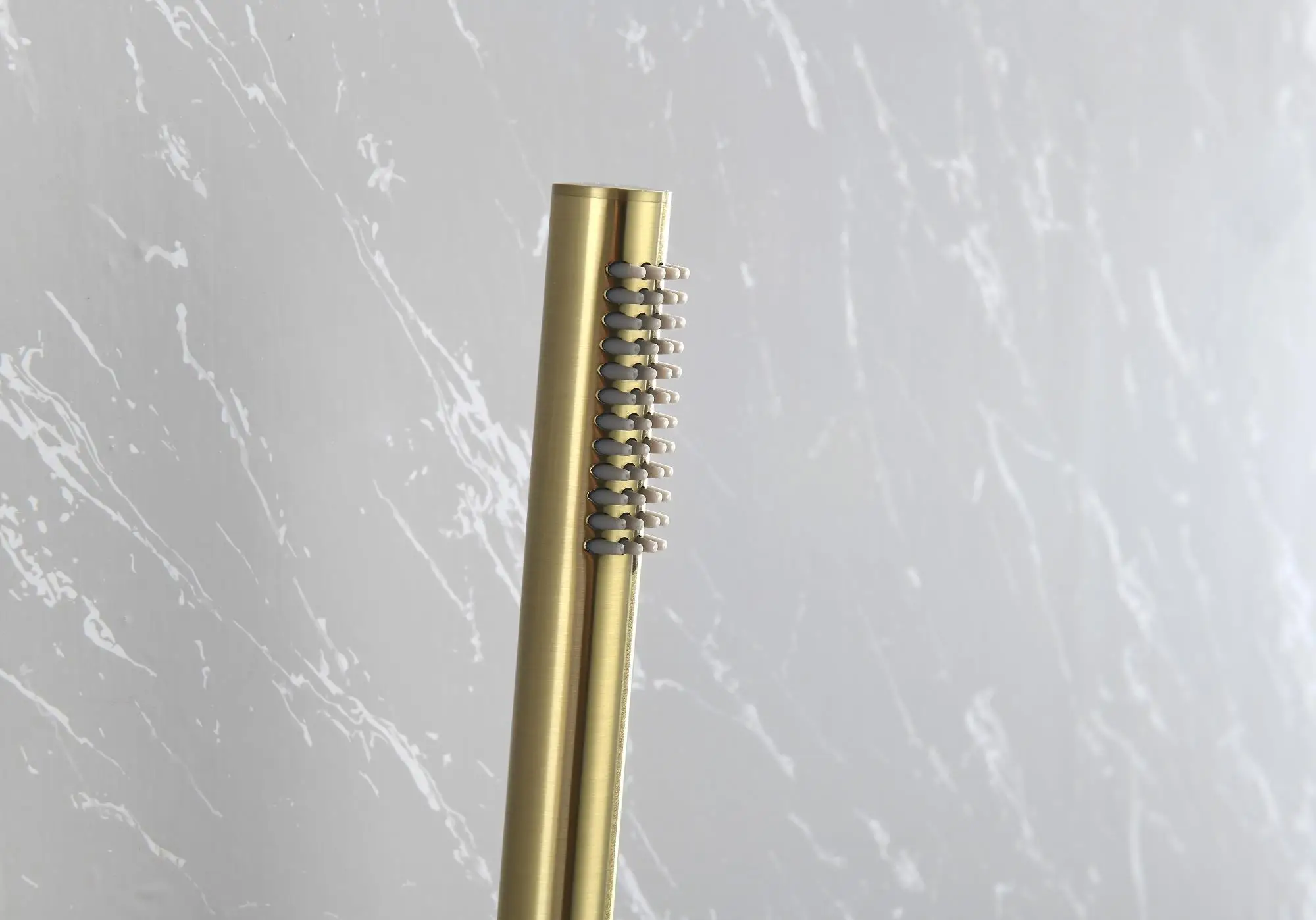 Brushed Gold Shower System - Wall Mounted Faucet Set with 10 Rain Shower Head & Handheld, High Pressure 2-Way Kit