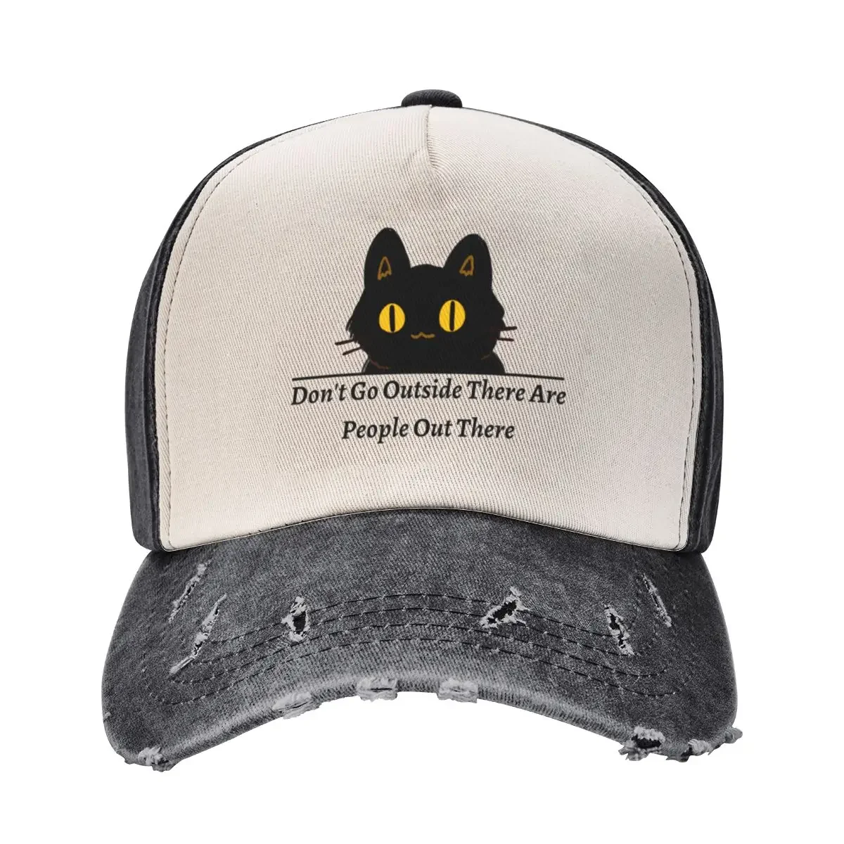 

Don't Go Outside There Are People Out There Baseball Cap sun caps Trucker Hat Anime Trucker Cap For Men Women's